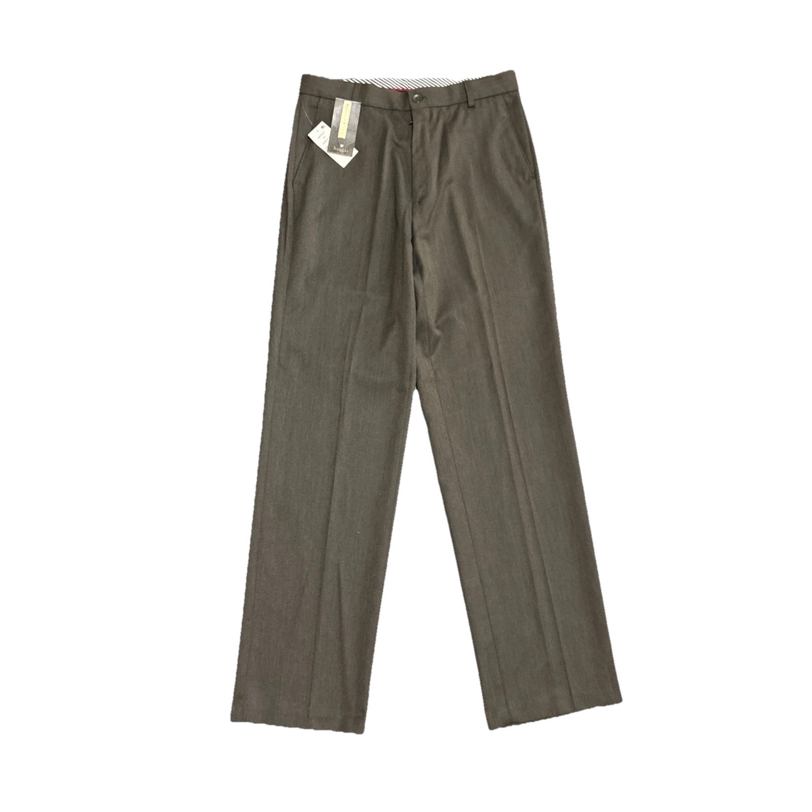 Haggar Mens Taupe Dress Pants Flat Front Classic Fit Business Casual 30x32 Nwt